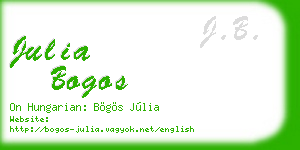 julia bogos business card