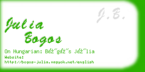 julia bogos business card